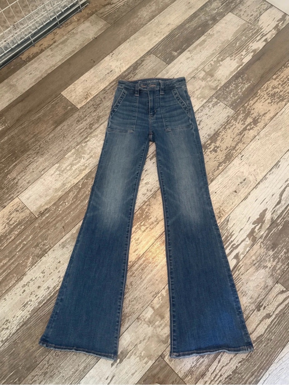 American Eagle Outfitters High-Waist Wide Leg Jeans - Blue